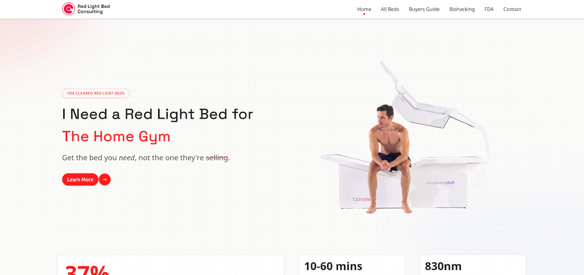 Red Light Bed Consulting website